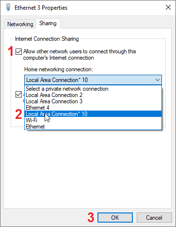 how to share a vpn connection over wi-fi on Windows 10