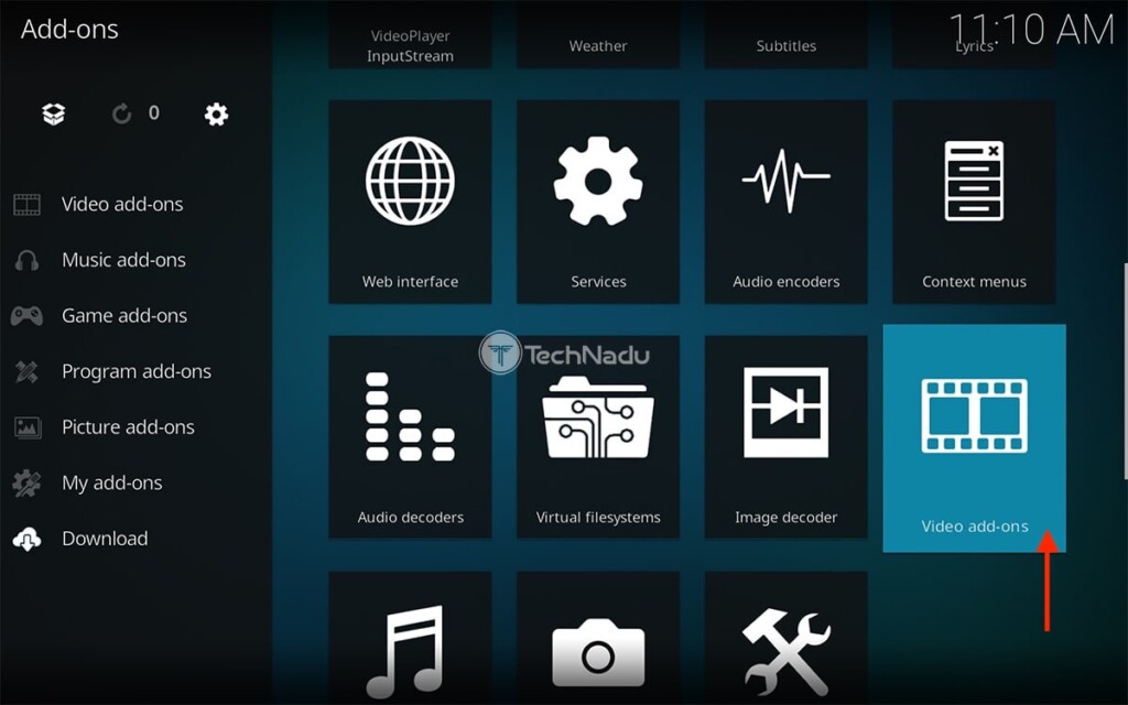 Video Addons Folder in Kodi