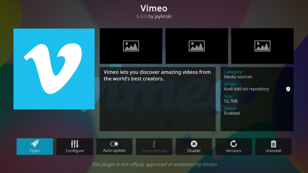 Vimeo Kodi Add-on