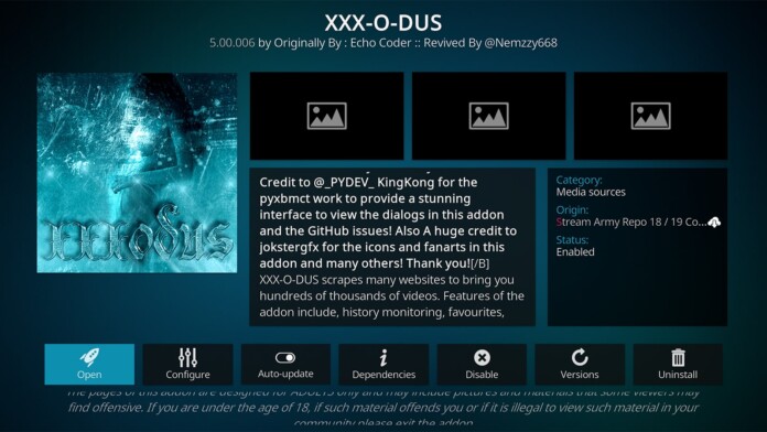 XXX-O-DUS Kodi Addon