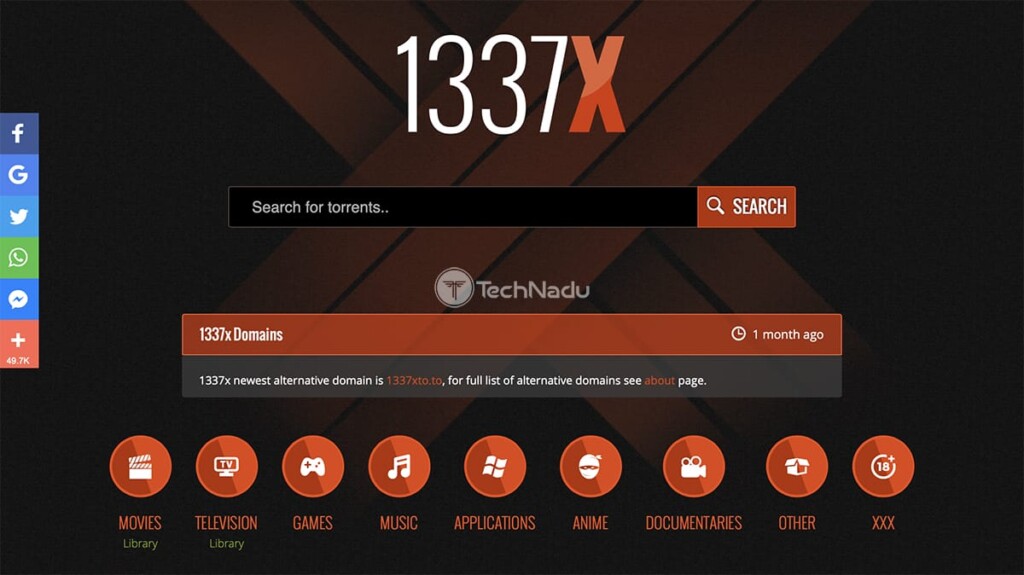 1337X Home Page