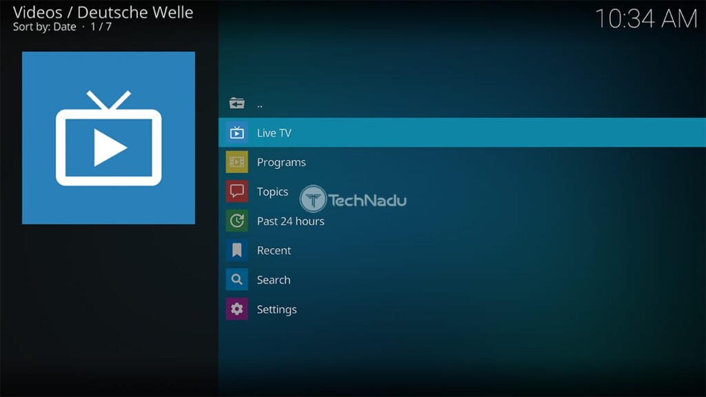 Deutsche Welle for Kodi Home Screen