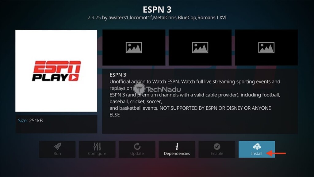 Final Step to Install ESPN 3 on Kodi