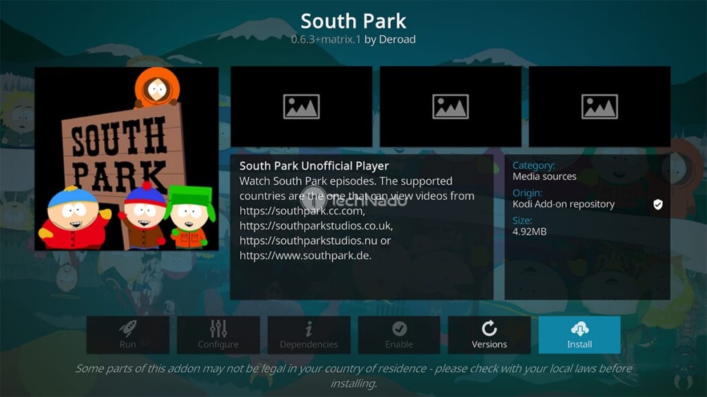 Final Step to Install South Park to Kodi