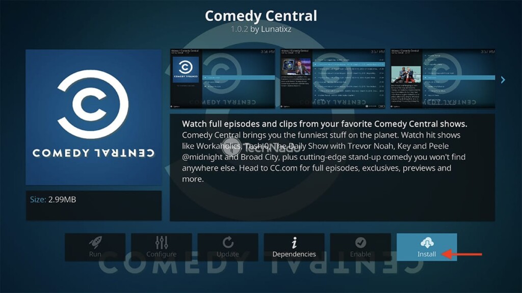 Final Step to Installing Comedy Central on Kodi