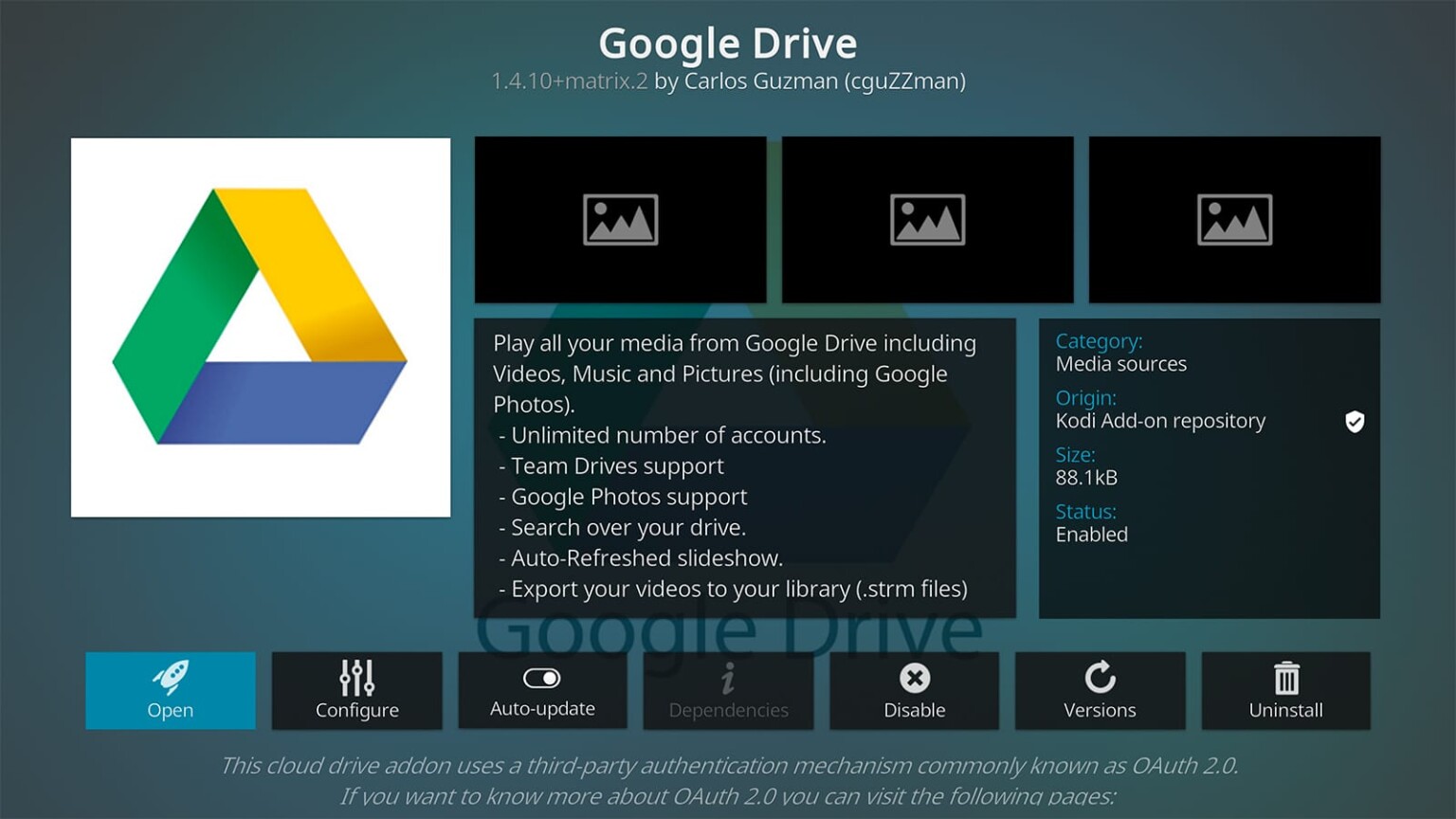 installing google drive stream