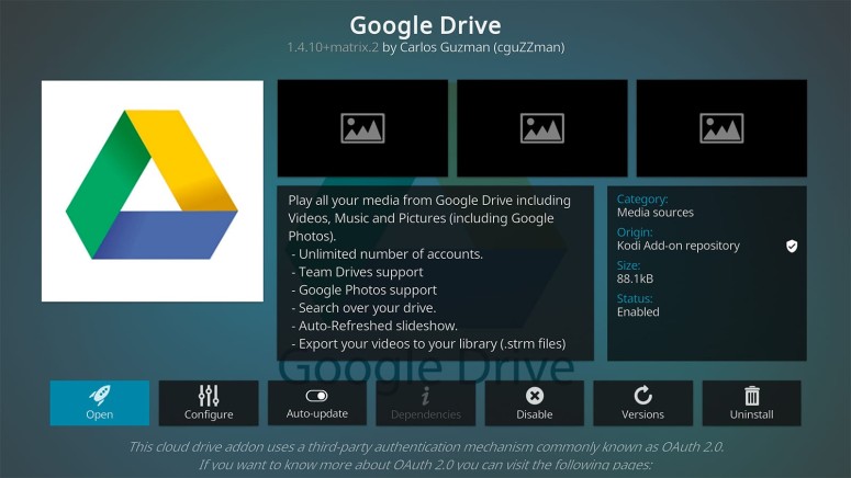 Google Drive Kodi Addon