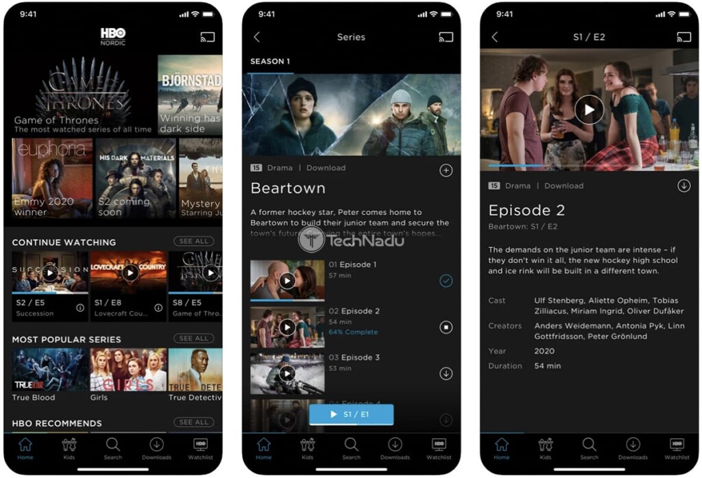 HBO Nordic App for iPhone