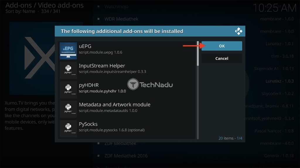 Kodi Dependencies Requires for XUMO TV