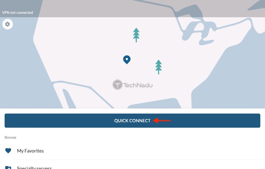 Quick Connect Option in NordVPN for Fire TV