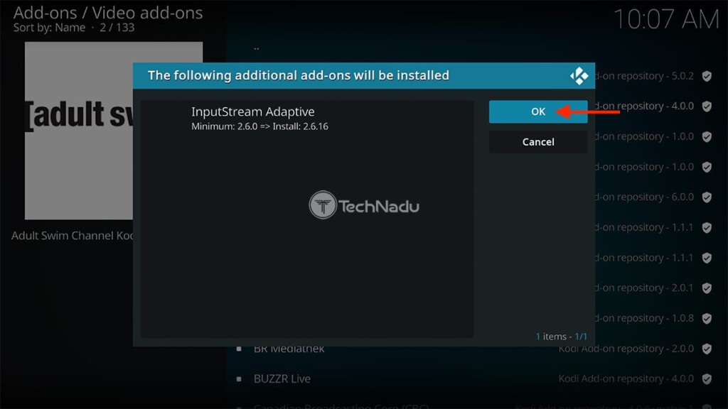 Required Dependency for Adult Swim on Kodi