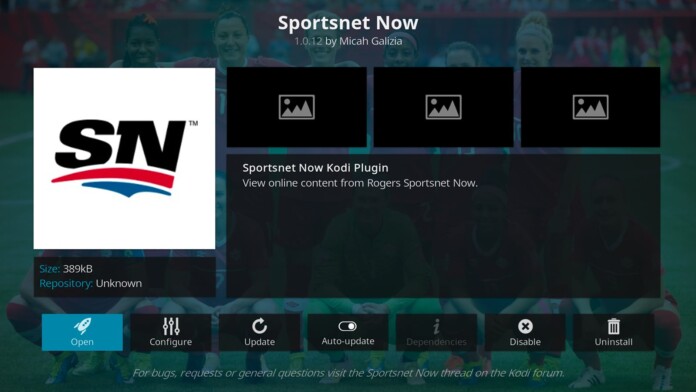Sportsnet Now Kodi Addon