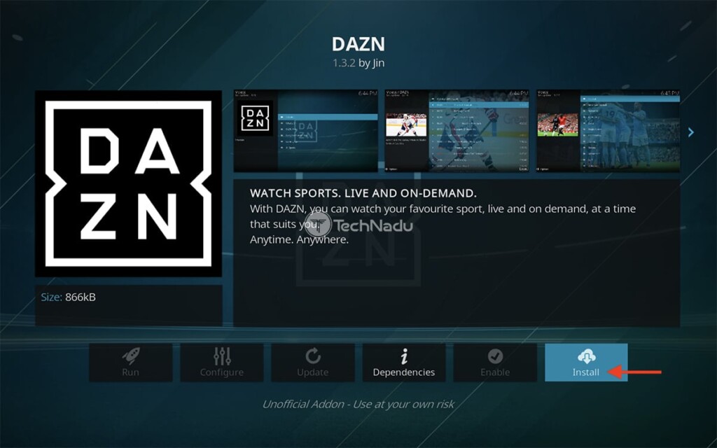 Step to Install DAZN on Kodi