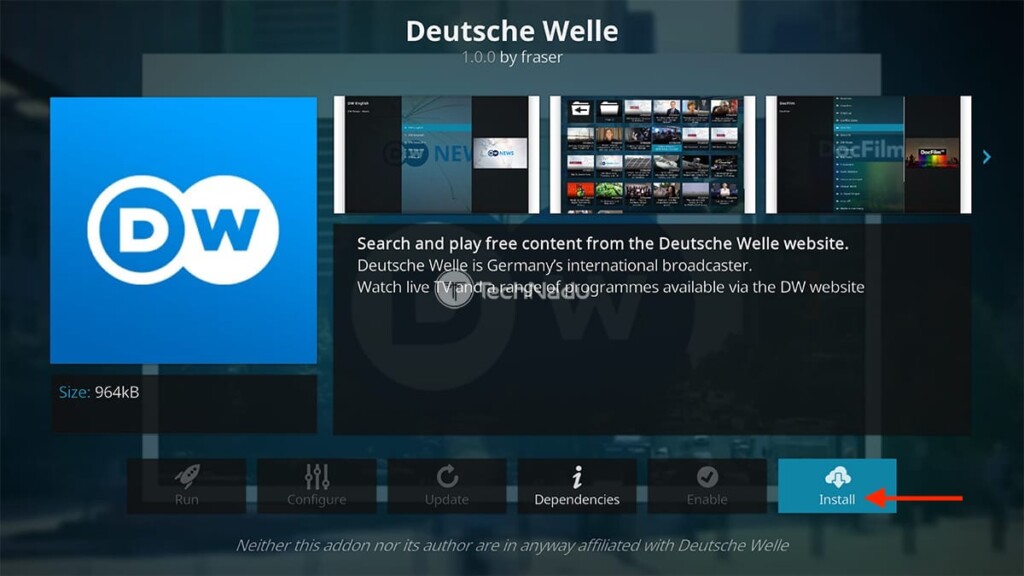 Step to Install Deutsche Welle on Kodi