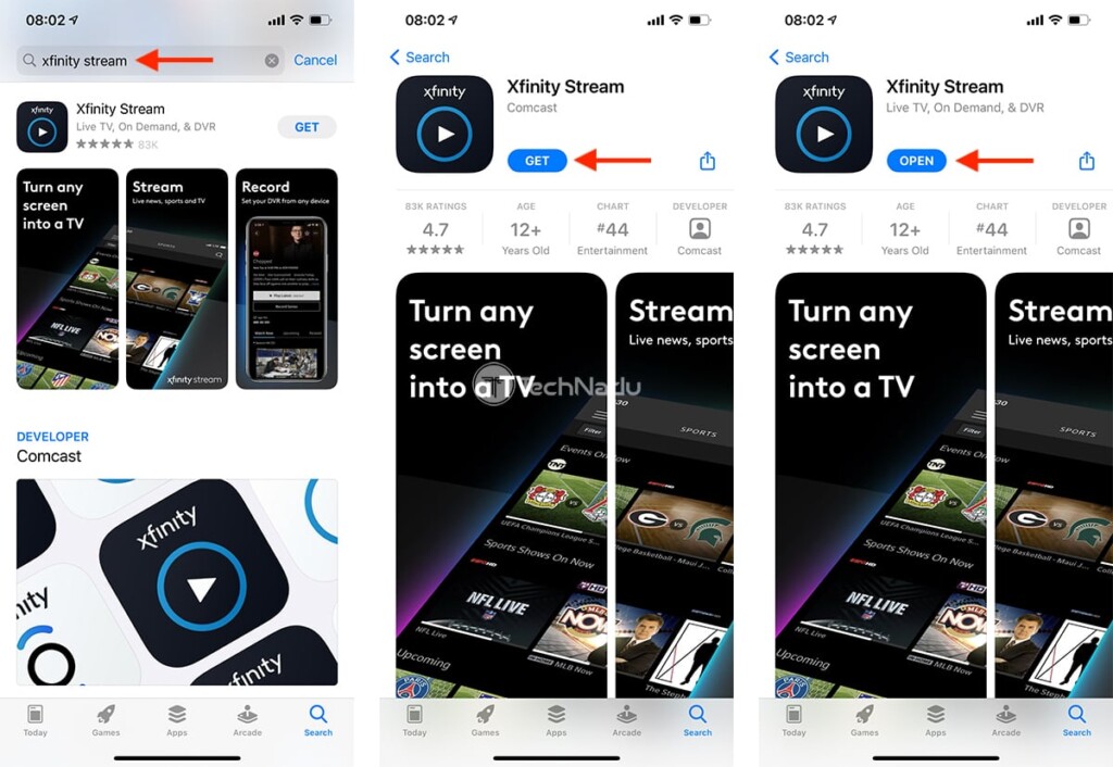 Steps to Download Xfinity Stream on iPhone