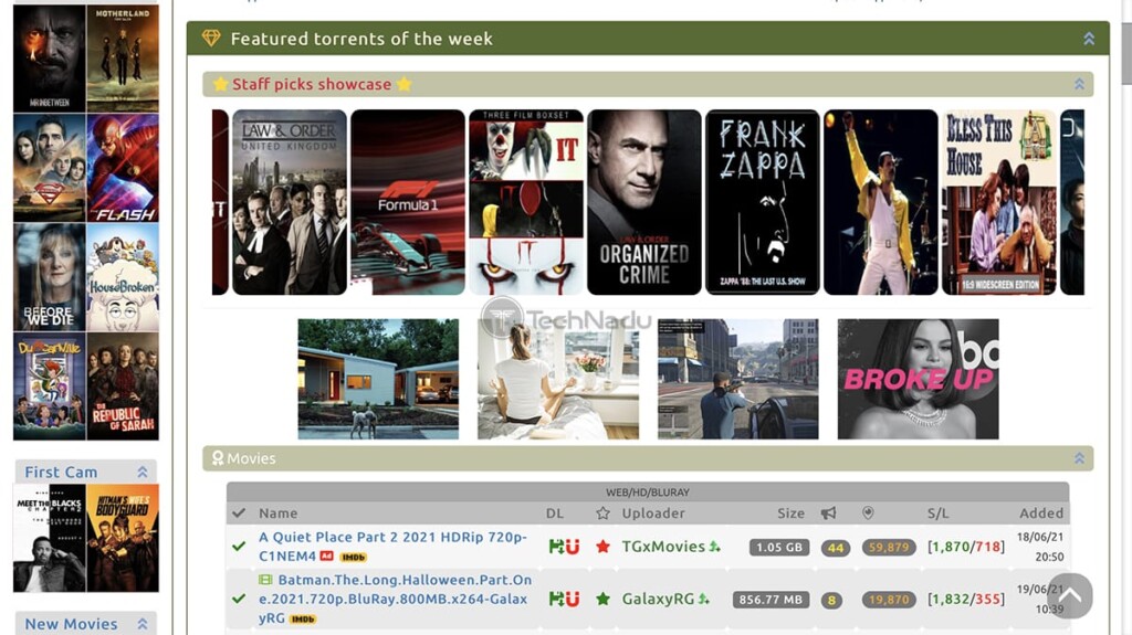 Torrent Galaxy Homepage