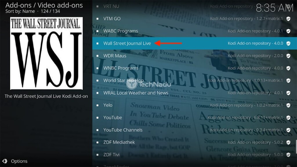 Wall Street Journal Live in Kodi Official Repository