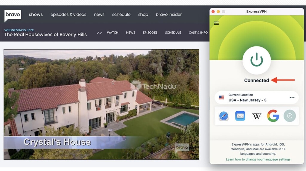Watching Bravo TV Outside US Using ExpressVPN