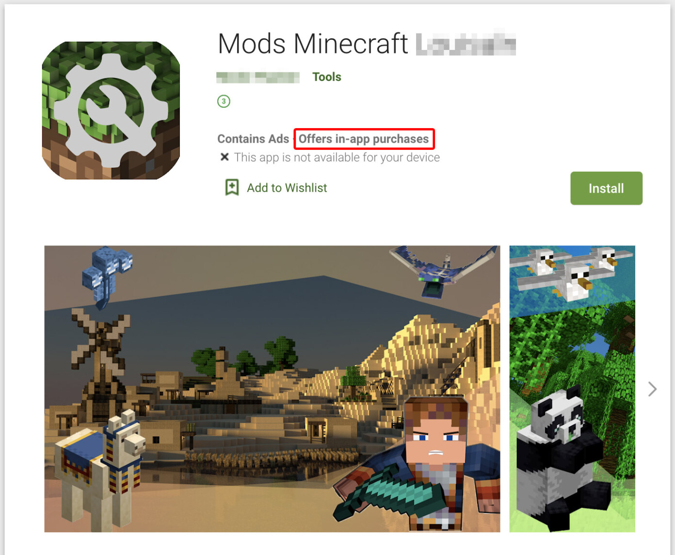 minecraft price in play store