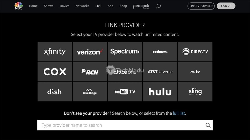 CNBC Live Stream Asking for TV Provider Credentials