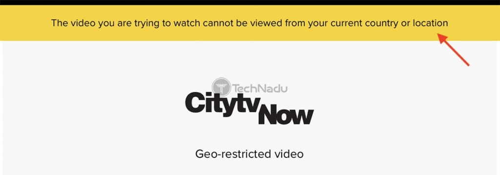 Citytv Geo Block Error Message When Outside Canada