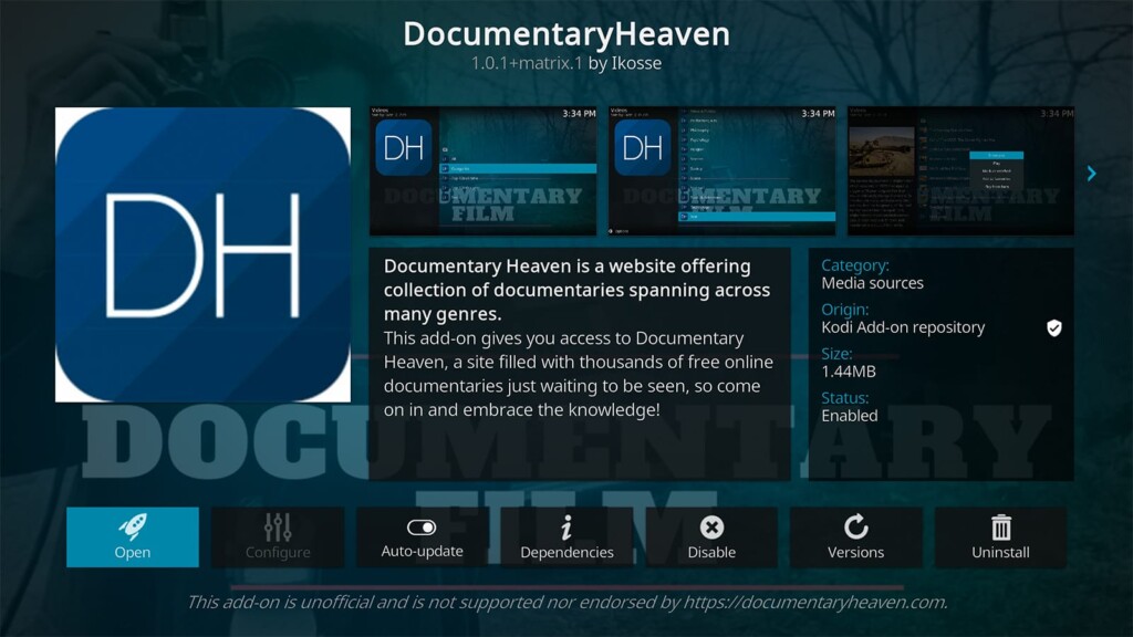 Documentary Heaven Kodi Addon