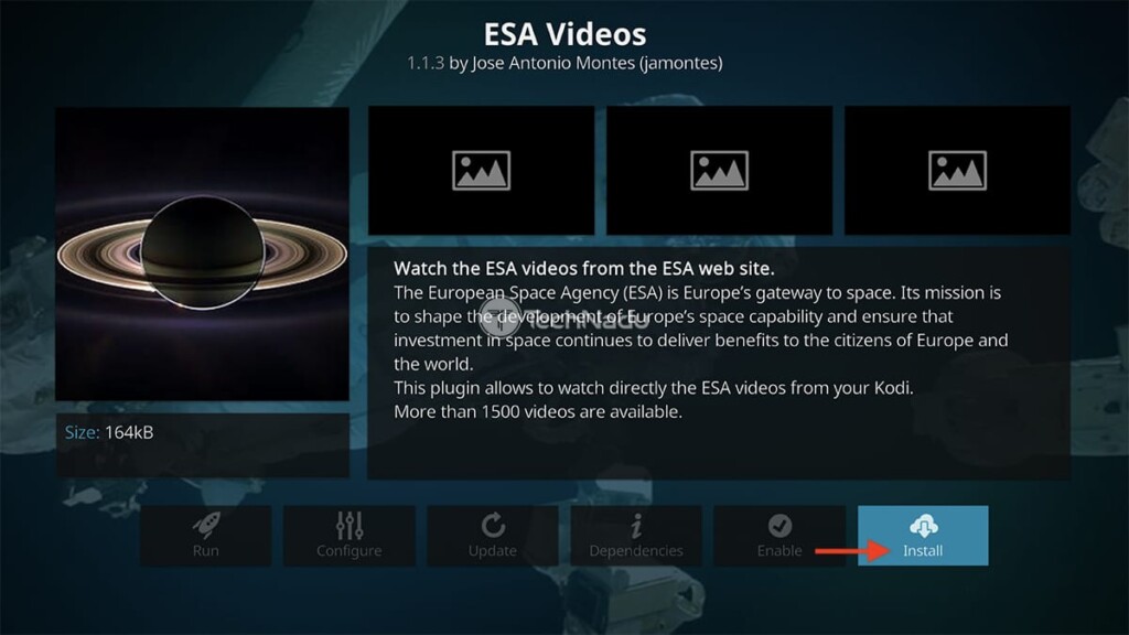 Final Step to Install ESA Videos on Kodi