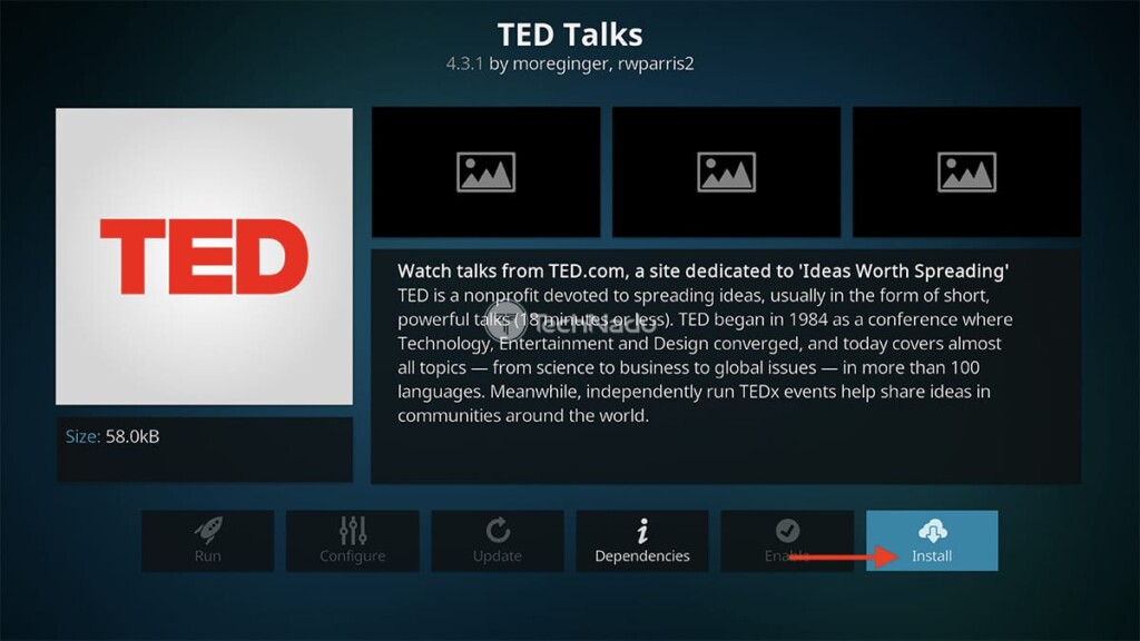 Final Step to Install TED Talks on Kodi