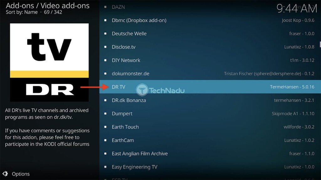 Finding DR TV In Kodi Official Repository of Addons