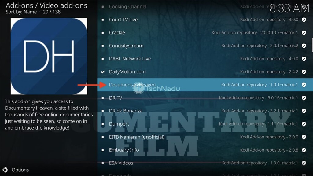 Finding Documentary Heaven in Kodi Repository