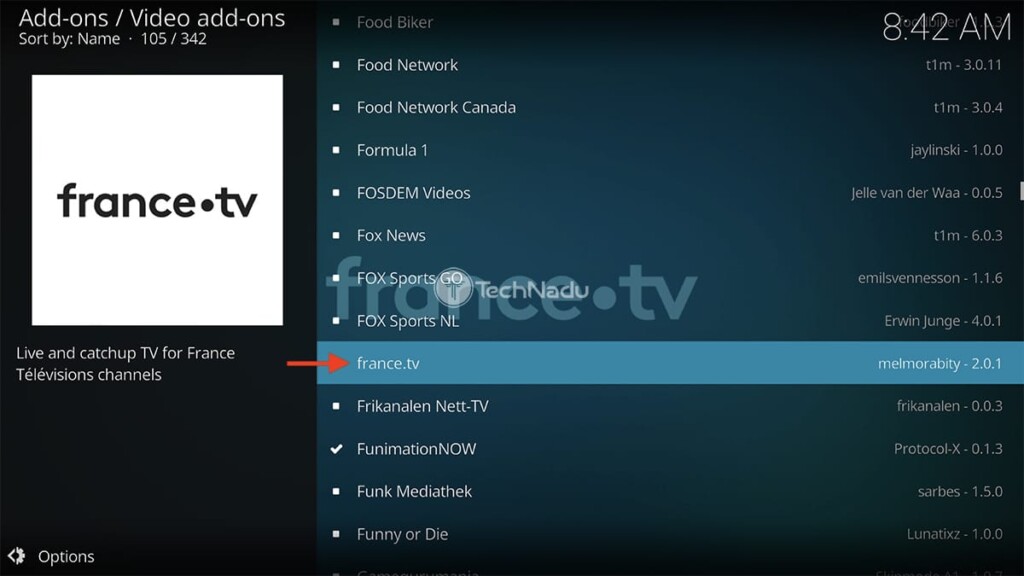 Finding France TV Kodi Addon in Official Repository