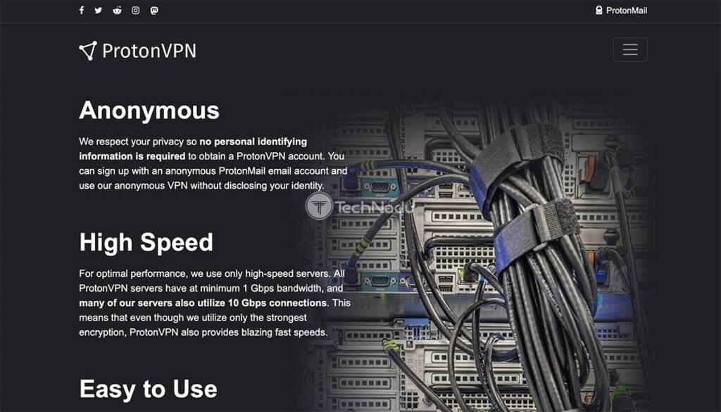 Highlighted Performance Features of ProtonVPN