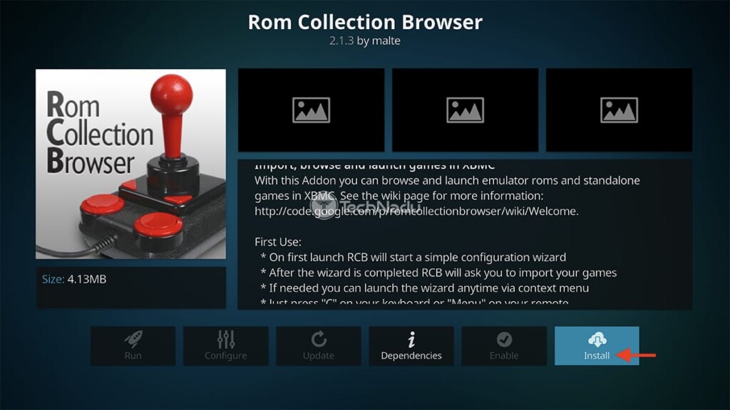 Installing ROM Collection Browser Kodi Addon