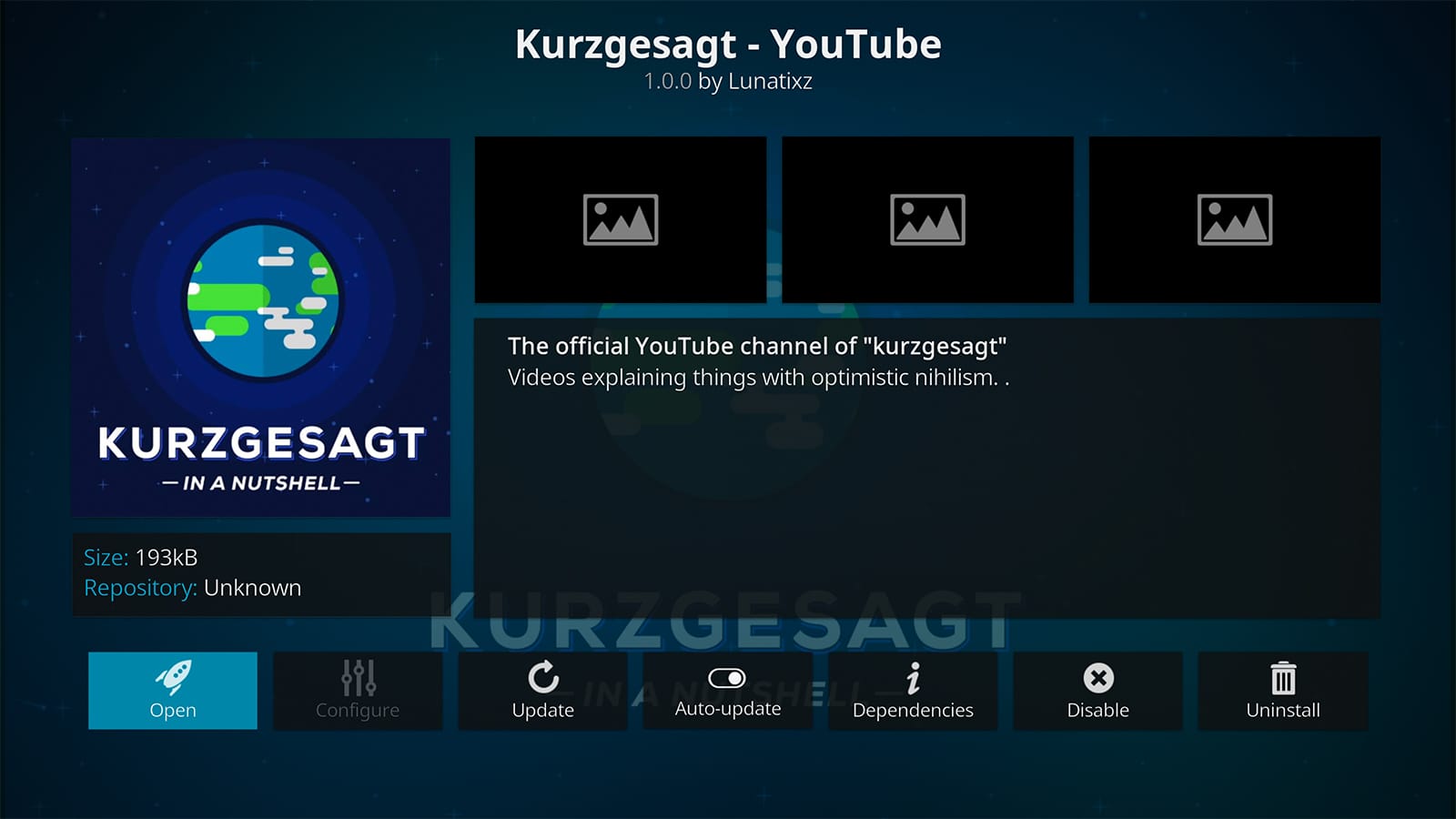 Kurzgesagt Kodi Addon