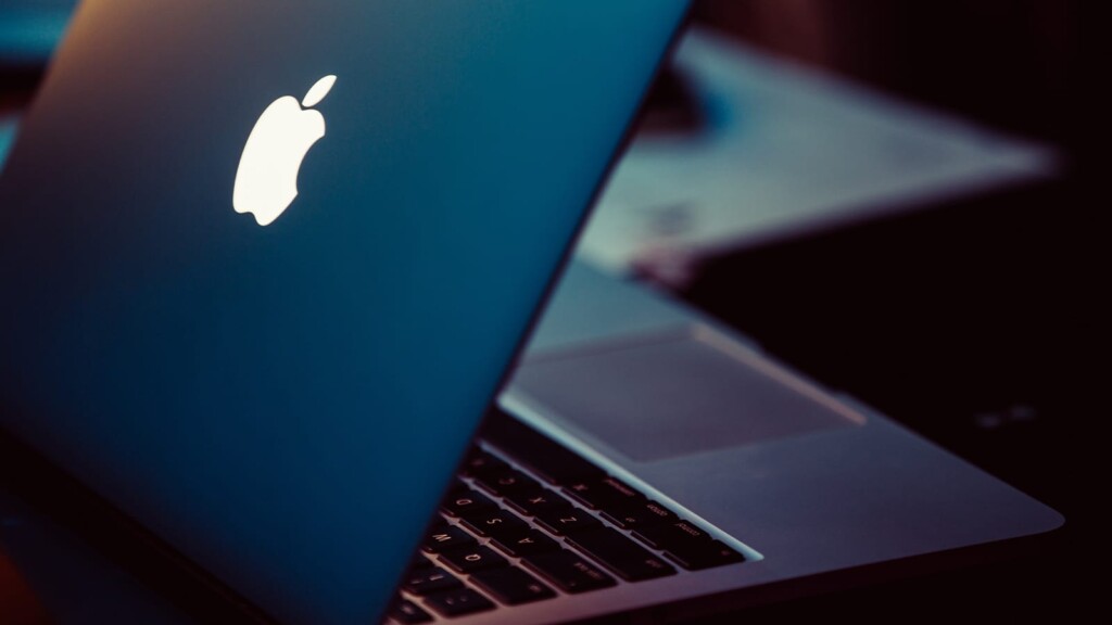 Apple logo on a MacBook