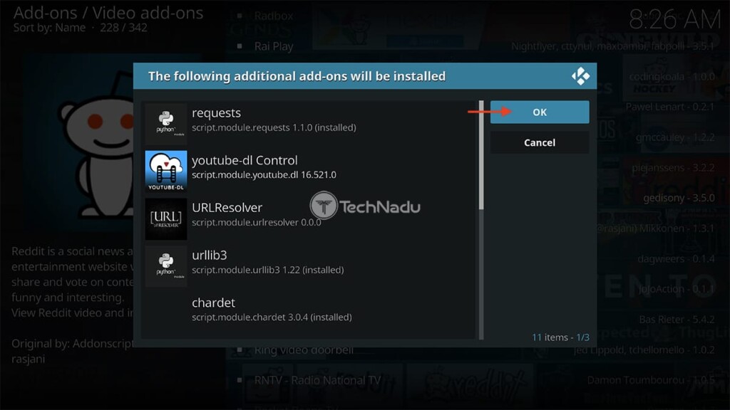 Required Dependencies for Reddit Viewer on Kodi