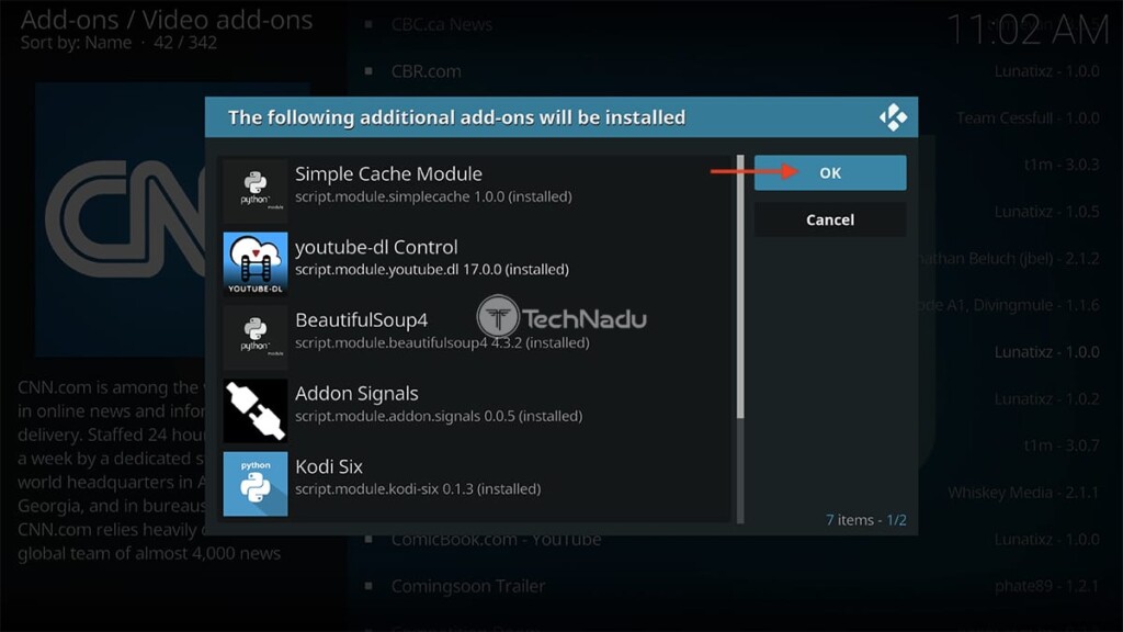 Required Dependencies for Running CNN on Kodi