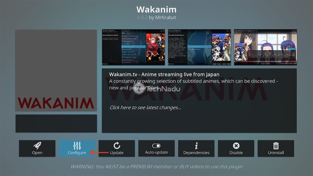 Step to Configure Wakanim on Kodi