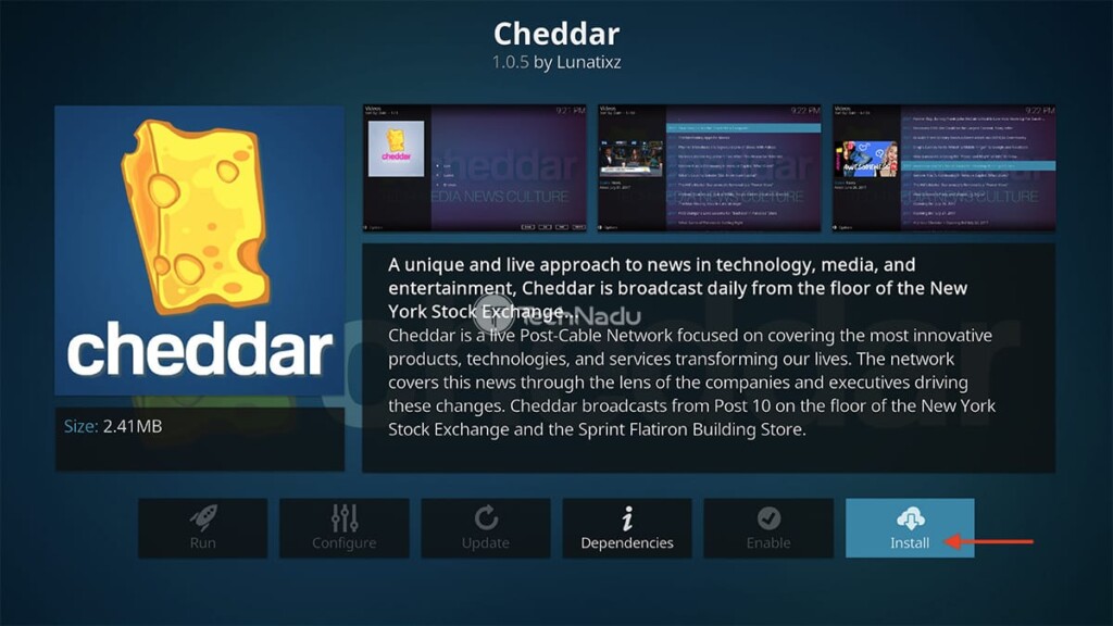 Step to Install Cheddar on Kodi