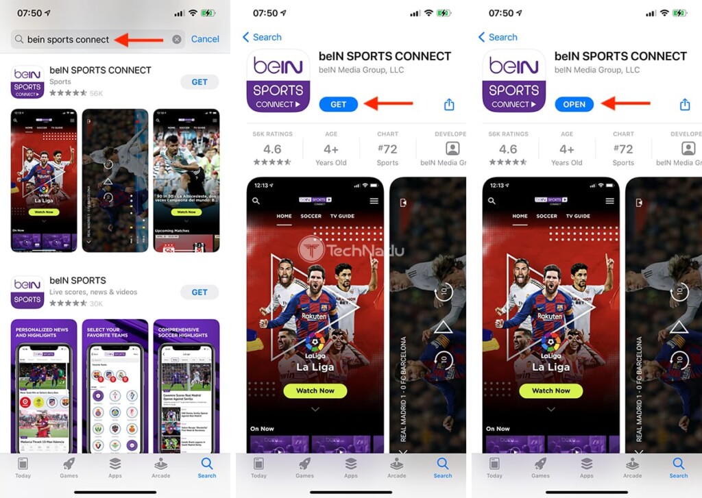 Steps to Download beIN Sports frmo iOS App Store