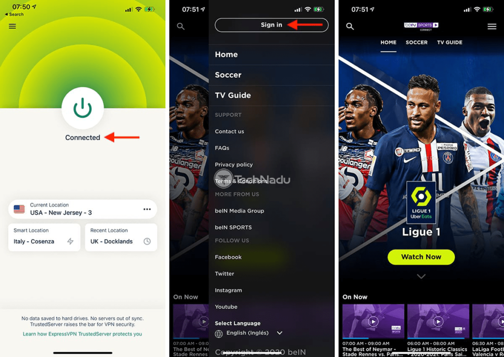 Steps to Unblock beIN Sports Outside the US on iPhone