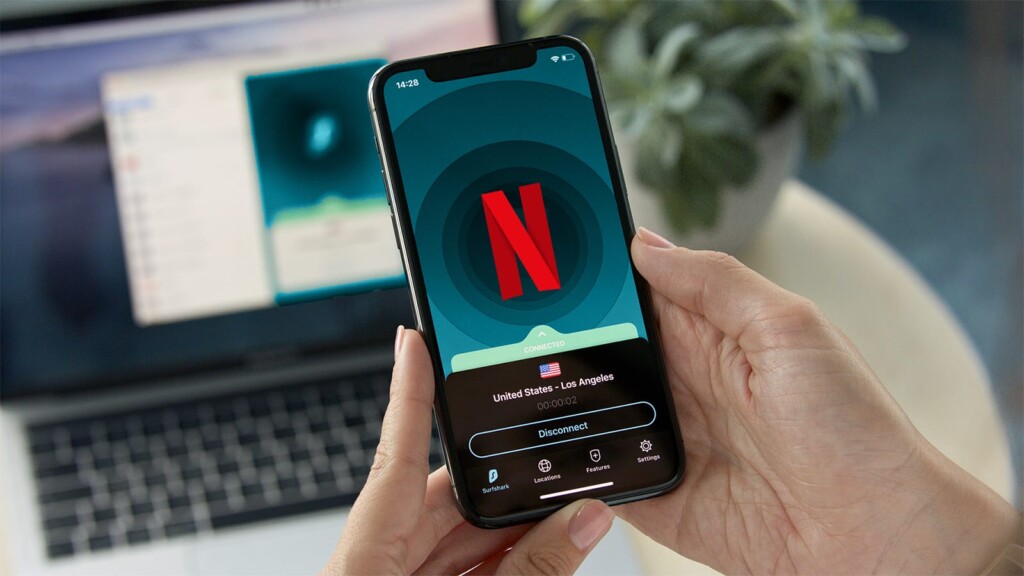 Surfshark and Netflix Mockup on iPhone