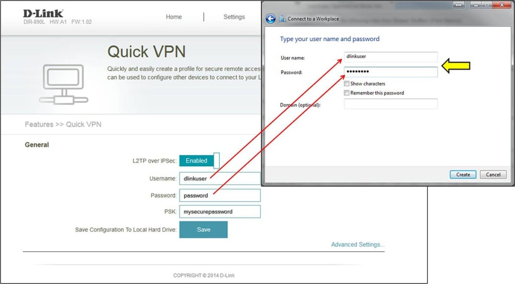 Adding VPN Credentials for a New Connection on Windows