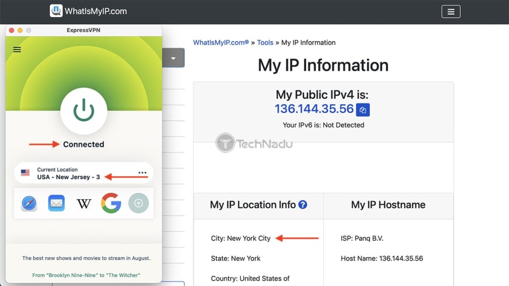 Checking IP Location of a VPN Server