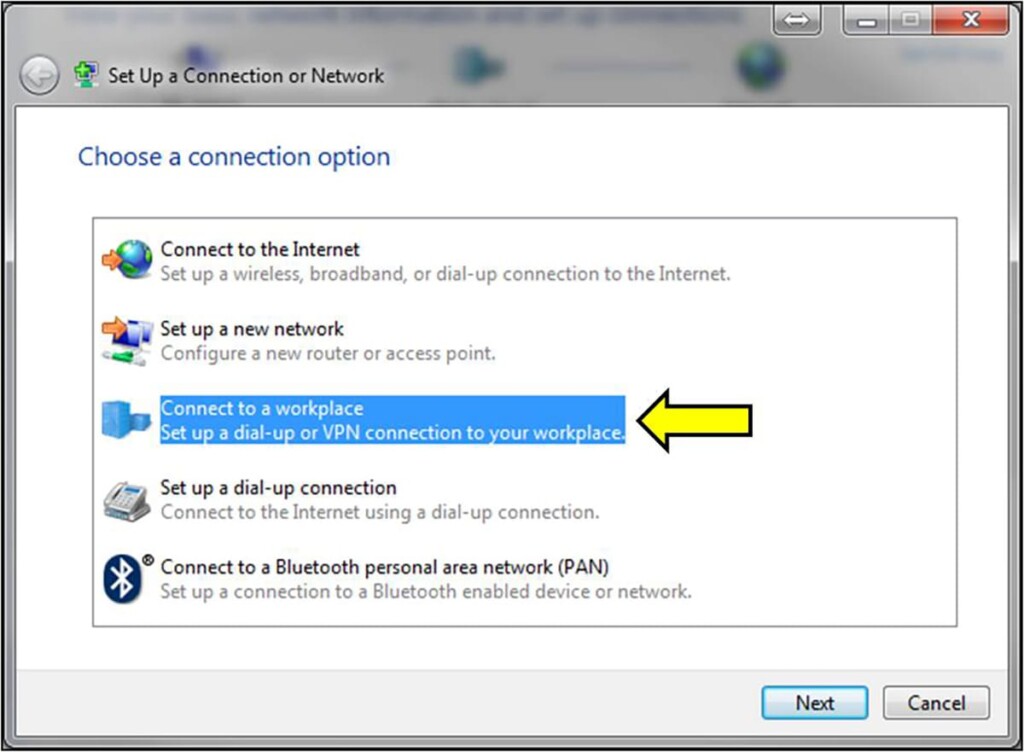 Choosing a Connection Option for VPN on Windows