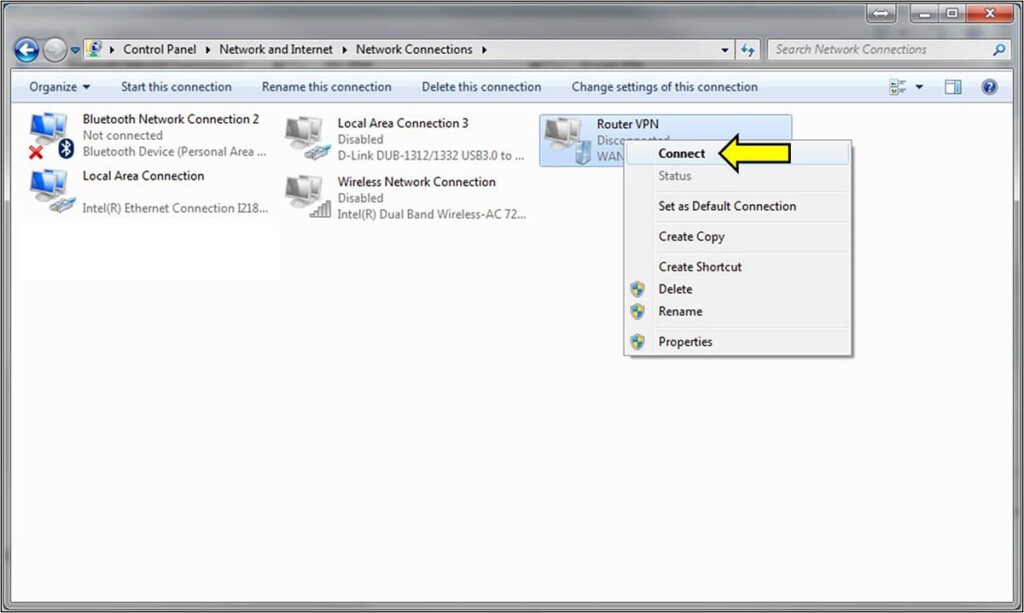 Connecting to New VPN Connection on Windows