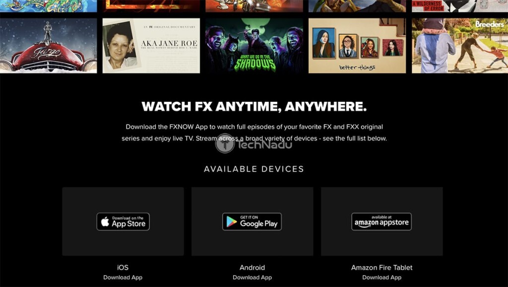 FXNOW Website Showing a Grid of Available Apps