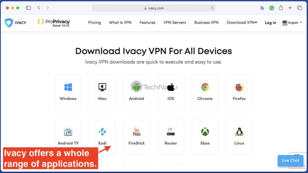 Grid Showing Compatible Devices with Ivacy VPN