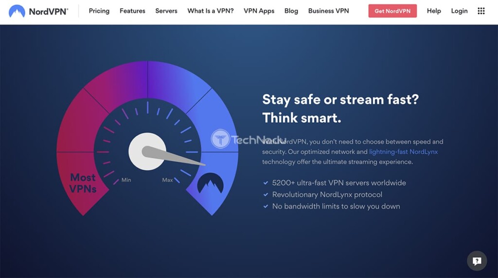 NordVPN Marketing Message on Speed and Streaming