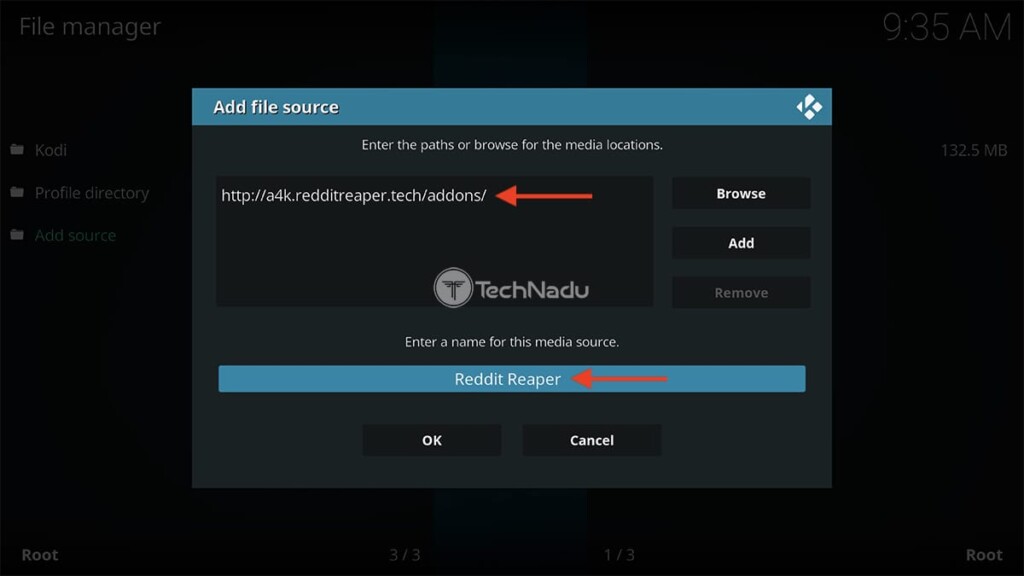 Reddit Reaper Kodi Addon URL Input